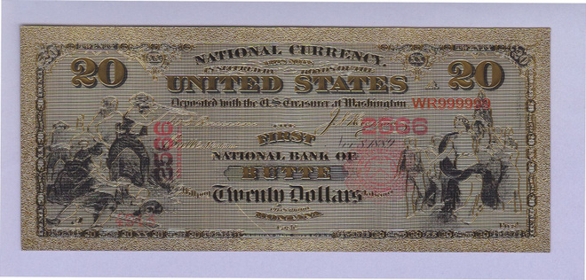 USA 20 Dollars Montana UNC kullattu (muoviseteli)