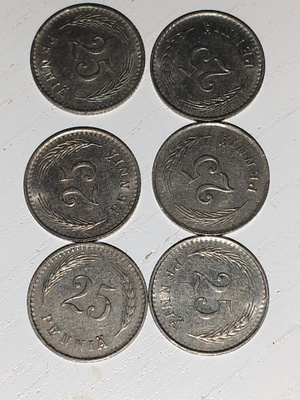25 penniä 1940 6kpl