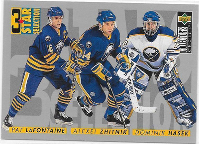 1996-97 Collector`s Choice #311 Zhitnik, LaFontaine & Hasek