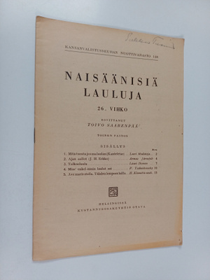 Naisäänisiä lauluja 26. vihko