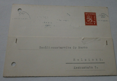 Valmet, Rautpohjan tehdas, vastaus tarj.pyyntöön p. 1948