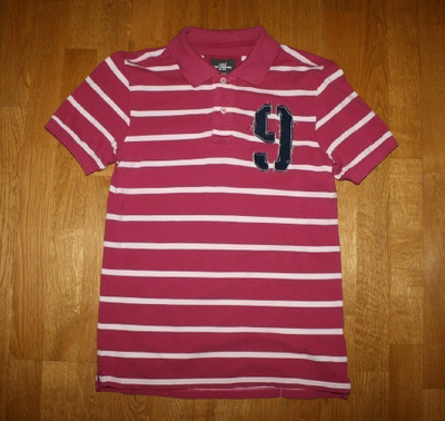 H&M L.O.G.G pinkki-valkoraidallinen pikeepaita 170