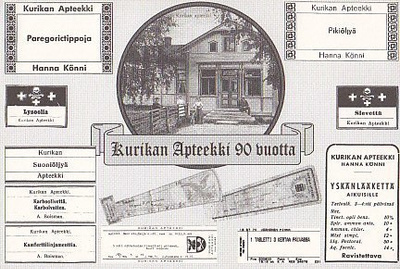 Kurikka Apteekki 90v.  sommitelmakortti  p207