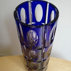 Boheemi KRISTALLI MALJAKKO 21cm kobaltinsininen v.1930 - pikkukuva 3