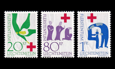 Liechtenstein 428-30 ** Punainen Risti (1963)