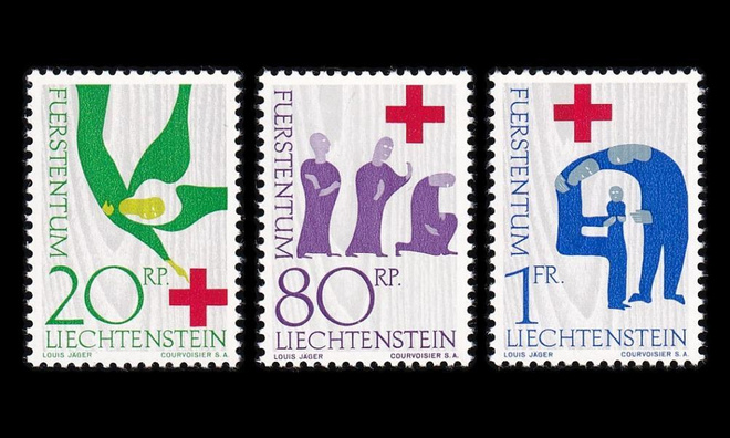 Liechtenstein 428-30 ** Punainen Risti (1963)