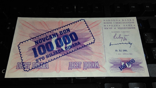 Bosnia Herzegovina 100000 dinara1993 P34 UNC
