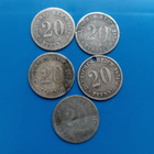 Saksa 20 Pfennigiä 1874 ja 1875 hopeaa - pikkukuva 1