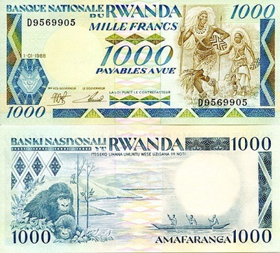 Ruanda Rwanda 1000 Francs 1988 (P-21) UNC