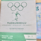 VANHA Ohjelma Helsinki 1952 Olympia Yleisurheilu 21.7.1952 - pikkukuva 1