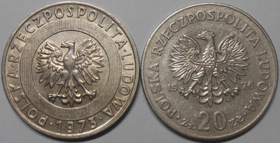 Puola. 20 zloty 1973, 1976.