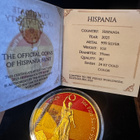 Hispania 2025 1oz Hopeakolikko (24k Kultaus) erittäin harv. - pikkukuva 2