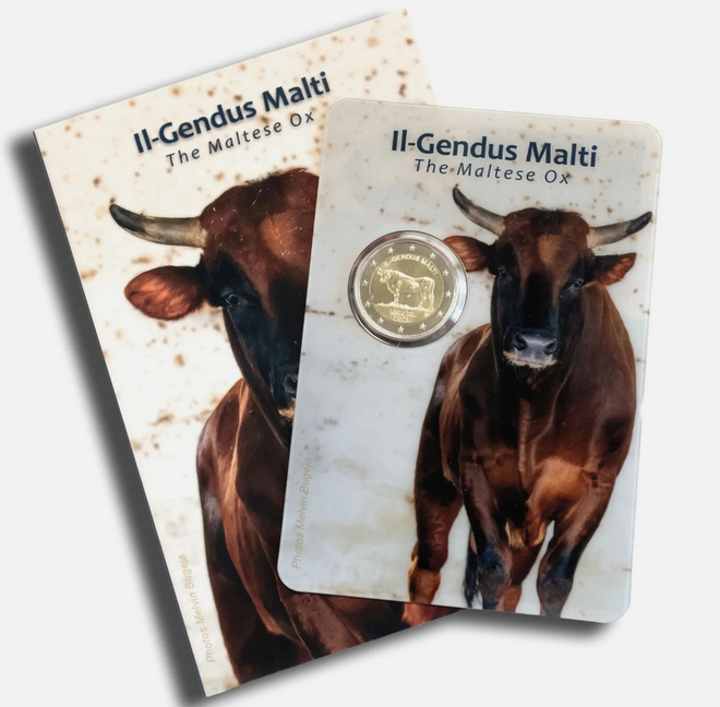 ** MALTA 2€ 2025 Maltan härkä BU kansiossa **