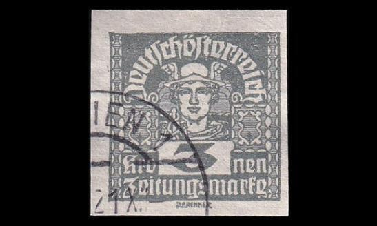 Itävalta 311x o Sanomalehtimerkki 3 Kr (1920)