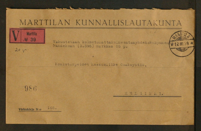 # 23067 # V-Marttila vapaakirje Helsinki