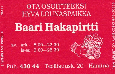 Hamina, Baari Hakapirtti  2/16