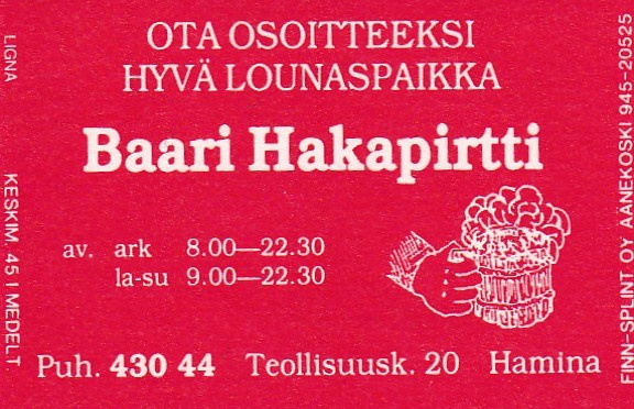 Hamina, Baari Hakapirtti  2/16