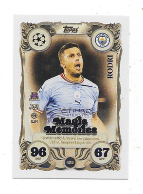 2025-26 Topps MA CHL Magic Memories #425 RODRI , Man City