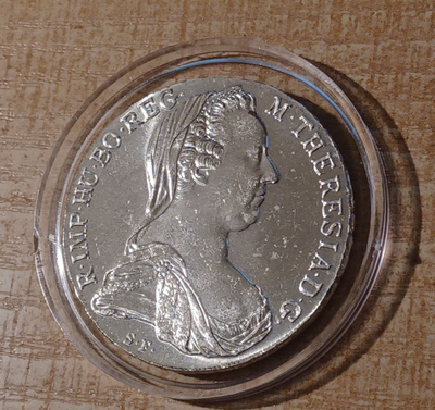 Maria Theresia Thaler 1780 (Jälkilyönti) Hopea 833 KL 7