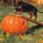 Halloween mäyräkoira ja kiipeämistemppu - pikkukuva 1