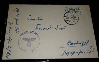 Natsi Saksa III Reich Feldpost Kirje PK160/7