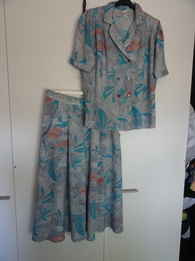 Vintage; kesäinen hame ja paita 42