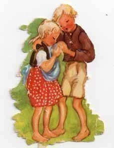ILLERT / Hannu lohduttaa itkevää Kerttua. 1940-l.
