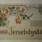 1000 tervehdystä, runo, kukkia ja kohopainoa p. 1900-l. alku - pikkukuva 1