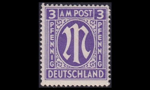 Bizone 10 ** Englantilainen paino 3 Pf (1945)
