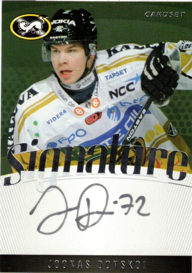 2011-12 Cardset JOONAS DONSKOI Kärpät Signature nimmari
