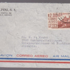 MEKSIKOSTA AIR MAIL KUORI HAMPURIIN VANHA KOHDE LEIMA EPÄSEL - pikkukuva 1