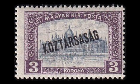 Unkari 233 ** Parlamenttirakennus 3 Kr pp (1918)
