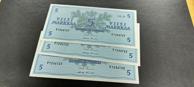 5mk 1963 Litt.B, UUS-Pun, Y-sarjaa, KL 9-10