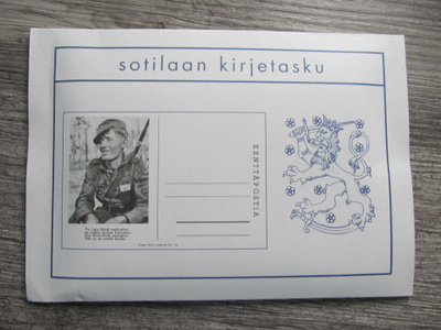SOTILAAN KIRJETASKU.....uusiopainettu pahvitasku kortteineen