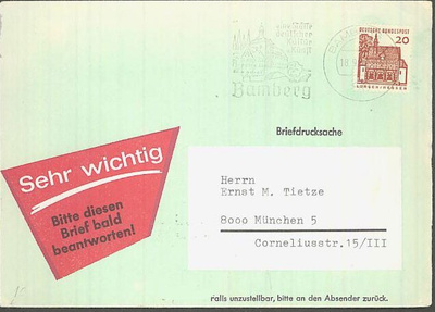 Bund Mi 456 briefdrucksache