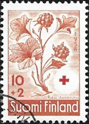 1958 Punainen Risti Suomuurain 10 + 2 mk leimattu LaPe 499
