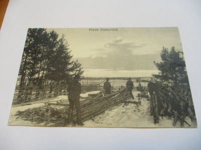 Finsk Vinterbild - talviset metsätyöt -1906