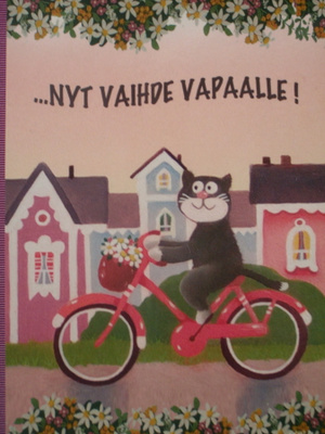 Pertti Ylinen kissa pyöräilee