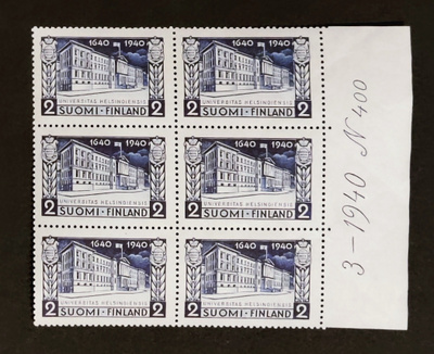 1940 Helsingin yliopisto 300 vuotta numerokuusilo **