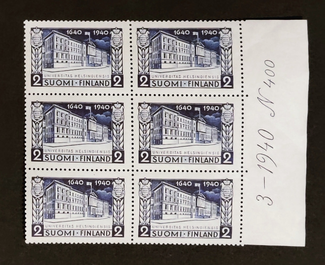 1940 Helsingin yliopisto 300 vuotta numerokuusilo **