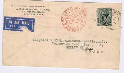 Englanti Mi 160 yksin lentokuorella Saksaan 1933