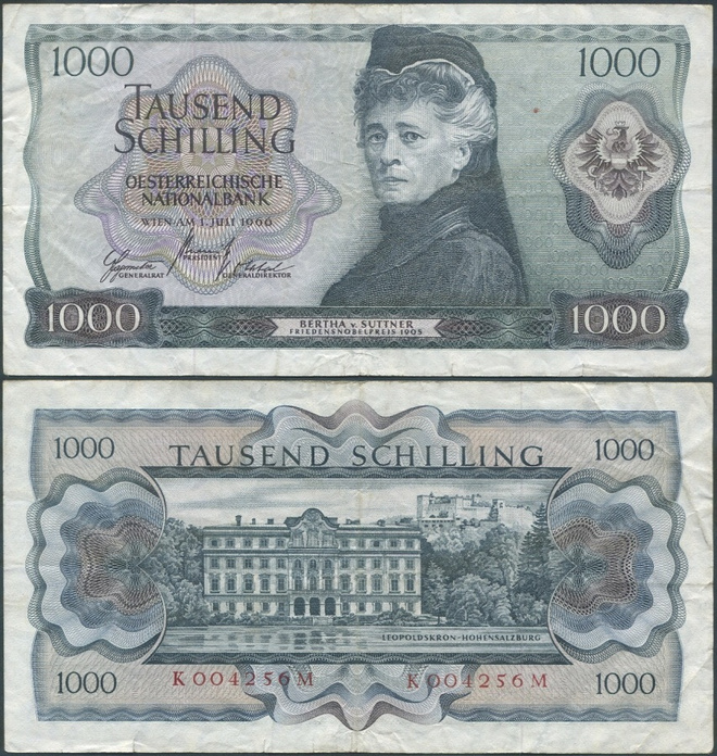 Itävalta 1000 Shilling 1966 (P-147) K004256M harvinaisempi
