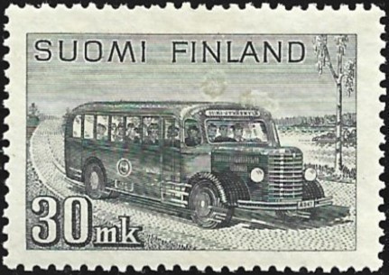 1947 M-30 Postiauto 30 mk harmaa ** Lape 327 a  SP Lm5