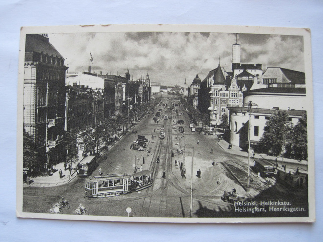 VANHA Postikortti Helsinki Raitiovaunu ym 1941
