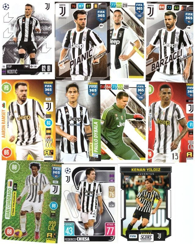 11 x JUVENTUS sis. 1 x Erikoiskortti
