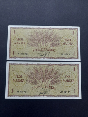 Yksi MARKKA 1963, 2kpl