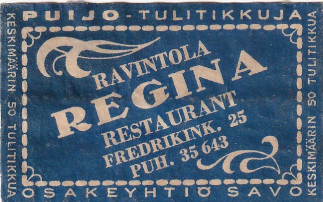Ravintola Regina, Fredrikink. 25  4/7