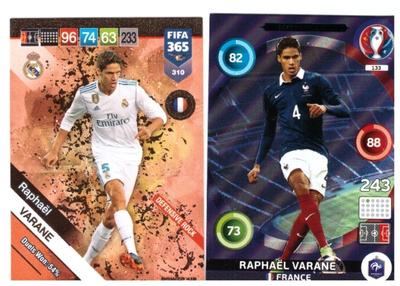 2 x RAPHAÉL VARANE, Ranska, Real Madrid, Jalkapallo
