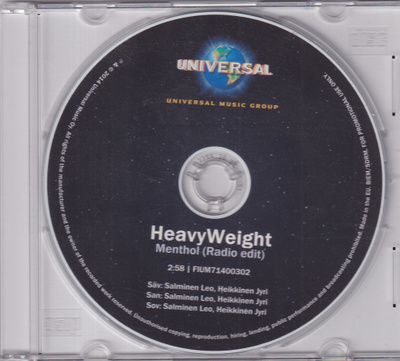 HeavyWeight - Menthol (CDr, Single, Promo)