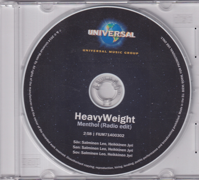 HeavyWeight - Menthol (CDr, Single, Promo)